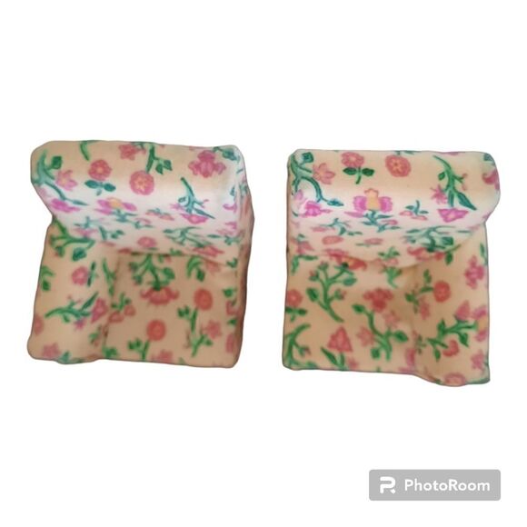 Fisher Price Loving Family Dollhouse Living Room Yellow 2 Seat Sofa Split Chair - Picture 2 of 5